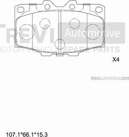 Trevi Automotive PF1348 - Brake Pad Set, disc brake www.autospares.lv