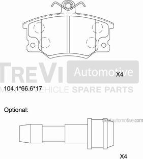 Trevi Automotive PF1355 - Bremžu uzliku kompl., Disku bremzes autospares.lv