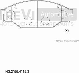 Trevi Automotive PF1351 - Brake Pad Set, disc brake www.autospares.lv