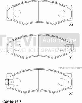 Trevi Automotive PF1352 - Bremžu uzliku kompl., Disku bremzes autospares.lv