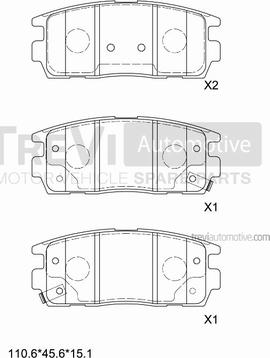 Trevi Automotive PF1316 - Bremžu uzliku kompl., Disku bremzes www.autospares.lv