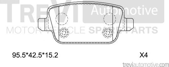 Trevi Automotive PF1310 - Bremžu uzliku kompl., Disku bremzes autospares.lv