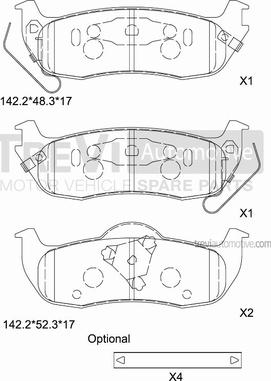 Trevi Automotive PF1385 - Bremžu uzliku kompl., Disku bremzes www.autospares.lv