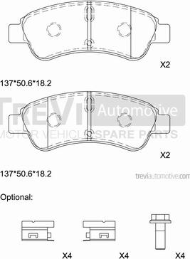 Trevi Automotive PF1381 - Bremžu uzliku kompl., Disku bremzes autospares.lv