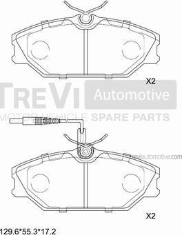 Trevi Automotive PF1377 - Bremžu uzliku kompl., Disku bremzes autospares.lv