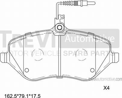 Trevi Automotive PF1240 - Bremžu uzliku kompl., Disku bremzes autospares.lv