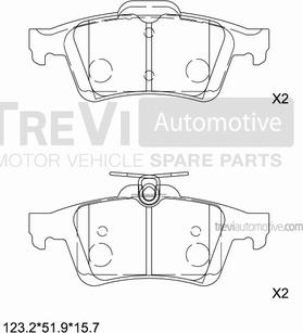 Trevi Automotive PF1255 - Bremžu uzliku kompl., Disku bremzes www.autospares.lv