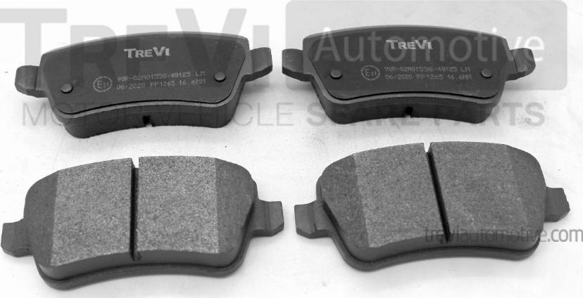 Trevi Automotive PF1265 - Тормозные колодки, дисковые, комплект www.autospares.lv