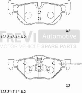 Trevi Automotive PF1268 - Bremžu uzliku kompl., Disku bremzes autospares.lv