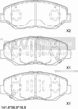 Trevi Automotive PF1214 - Bremžu uzliku kompl., Disku bremzes autospares.lv