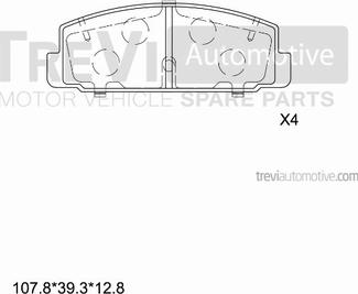 Trevi Automotive PF1238 - Bremžu uzliku kompl., Disku bremzes www.autospares.lv