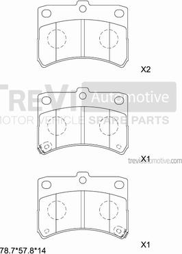 Trevi Automotive PF1229 - Bremžu uzliku kompl., Disku bremzes www.autospares.lv