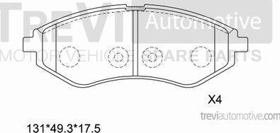 Trevi Automotive PF1228 - Bremžu uzliku kompl., Disku bremzes autospares.lv