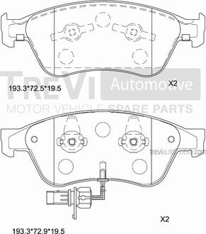 Trevi Automotive PF1277 - Bremžu uzliku kompl., Disku bremzes autospares.lv