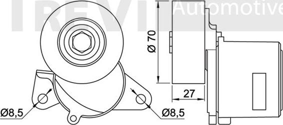 Trevi Automotive TA1949 - Натяжитель, поликлиновый ремень www.autospares.lv