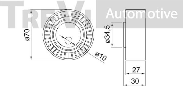 Trevi Automotive TA1109 - Ролик, поликлиновый ремень www.autospares.lv