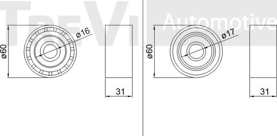 Trevi Automotive TA1277 - Ролик, поликлиновый ремень www.autospares.lv