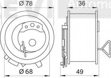 Trevi Automotive TD1559 - Spriegotājrullītis, Gāzu sadales mehānisma piedziņas siksna www.autospares.lv