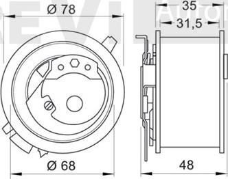 Trevi Automotive TD1624 - Натяжной ролик, зубчатый ремень ГРМ www.autospares.lv