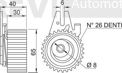 Trevi Automotive TD1232 - Spriegotājrullītis, Gāzu sadales mehānisma piedziņas siksna autospares.lv