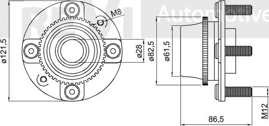 Trevi Automotive WB2015 - Подшипник ступицы колеса, комплект www.autospares.lv