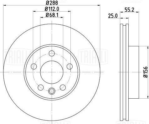 Trialli DF 270316 - Тормозной диск www.autospares.lv