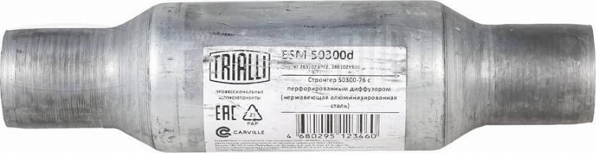 Trialli ESM 50300d - Vidējais izpl. gāzu trokšņa slāpētājs, Universāls www.autospares.lv