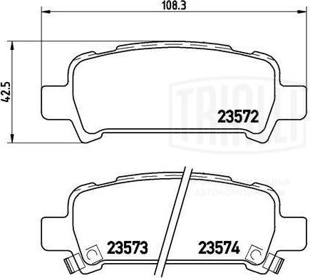 Trialli PF 4094 - Brake Pad Set, disc brake www.autospares.lv