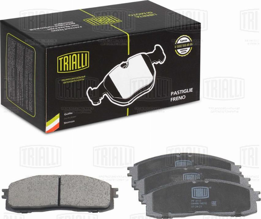 Trialli PF 4117 - Brake Pad Set, disc brake www.autospares.lv