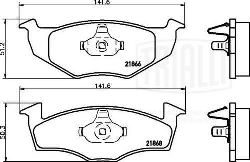 Trialli PF 4375 - Тормозные колодки, дисковые, комплект www.autospares.lv