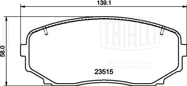 Trialli PF 4260 - Тормозные колодки, дисковые, комплект www.autospares.lv