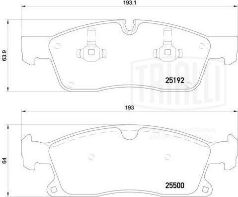 Trialli PF 4287 - Bremžu uzliku kompl., Disku bremzes autospares.lv