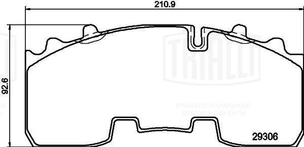 Trialli PFT 29165 - Brake Pad Set, disc brake www.autospares.lv