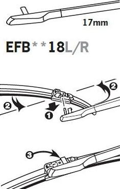 Trico EFB5318L - Stikla tīrītāja slotiņa www.autospares.lv