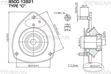 Triscan 8500 13921 - Amortizatora statnes balsts www.autospares.lv