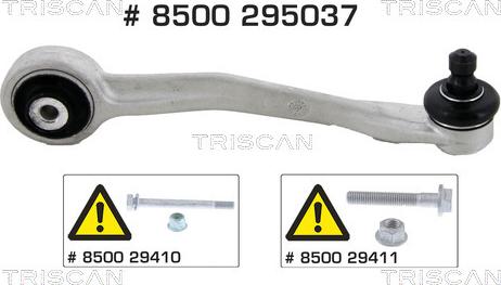 Triscan 8500 295037 - Neatkarīgās balstiekārtas svira, Riteņa piekare www.autospares.lv