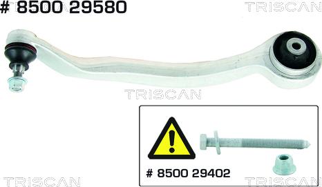 Triscan 8500 29580 - Neatkarīgās balstiekārtas svira, Riteņa piekare www.autospares.lv