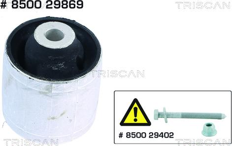 Triscan 8500 29869 - Сайлентблок, рычаг подвески колеса www.autospares.lv