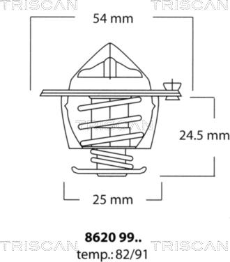 Triscan 8620 9991 - Termostats, Dzesēšanas šķidrums autospares.lv