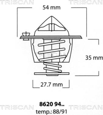 Triscan 8620 9488 - Термостат охлаждающей жидкости / корпус www.autospares.lv