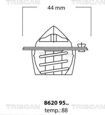 Triscan 8620 9588 - Термостат охлаждающей жидкости / корпус www.autospares.lv