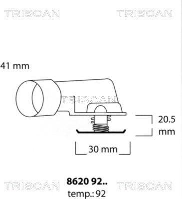 Triscan 8620 9292 - Термостат охлаждающей жидкости / корпус www.autospares.lv