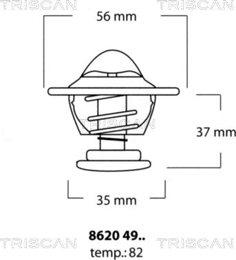 Triscan 8620 4982 - Coolant thermostat / housing www.autospares.lv