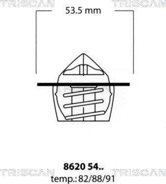 Triscan 8620 5488 - Termostats, Dzesēšanas šķidrums www.autospares.lv