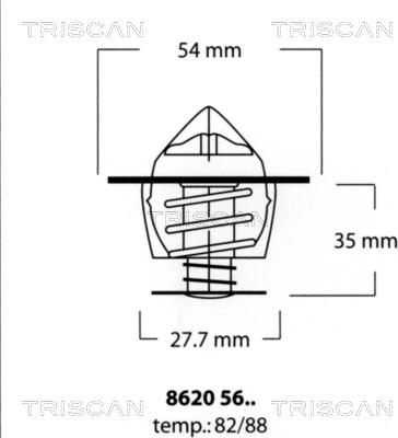 Triscan 8620 5682 - Termostats, Dzesēšanas šķidrums www.autospares.lv