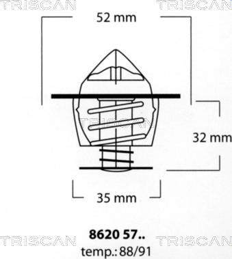 Triscan 8620 5791 - Coolant thermostat / housing www.autospares.lv