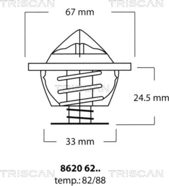 Triscan 8620 6282 - Coolant thermostat / housing www.autospares.lv