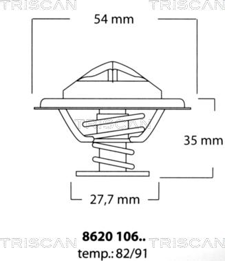 Triscan 8620 10691 - Termostats, Dzesēšanas šķidrums autospares.lv