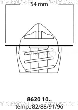 Triscan 8620 1082 - Термостат охлаждающей жидкости / корпус www.autospares.lv