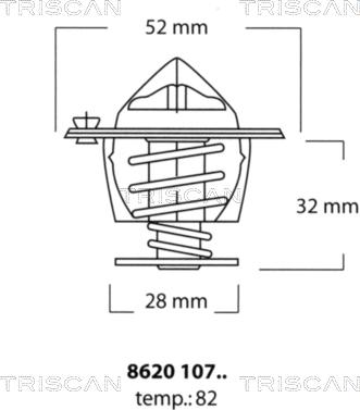 Triscan 8620 10782 - Термостат охлаждающей жидкости / корпус www.autospares.lv